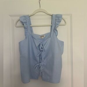 Djerf Avenue Breezy Tie Top Blue
